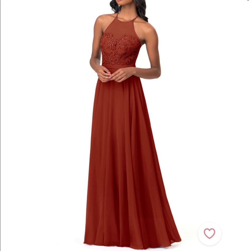 Rust formal bridesmaid dress